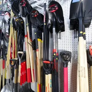 Shovels and yard tools at Gateway Farm & Pet